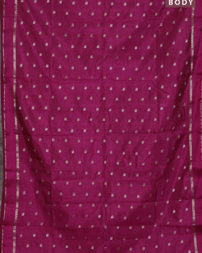 Semi raw silk saree pink with zari woven buttas and rettapet zari woven border