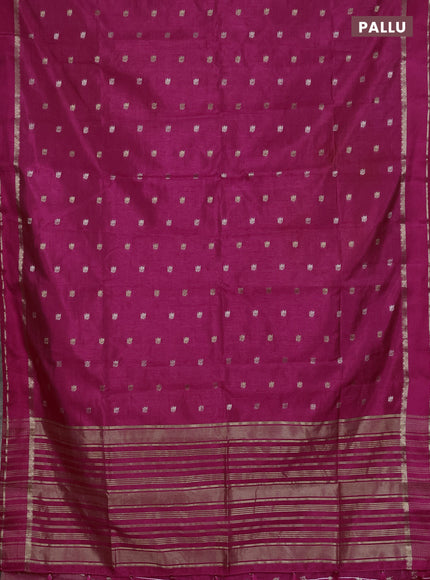Semi raw silk saree pink with zari woven buttas and rettapet zari woven border