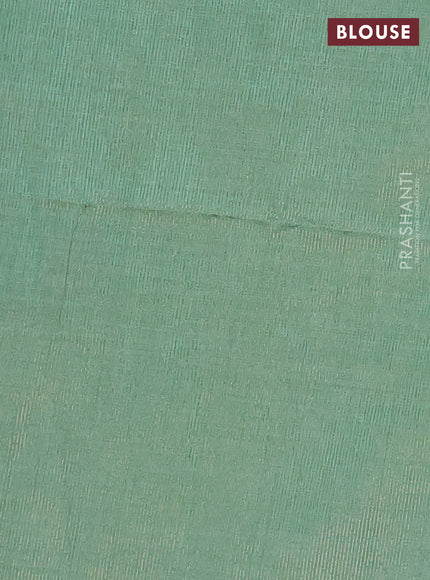 Semi raw silk saree pastel green with zari woven buttas and rettapet zari woven border