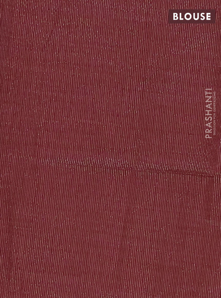 Semi raw silk saree maroon with zari woven buttas and rettapet zari woven border