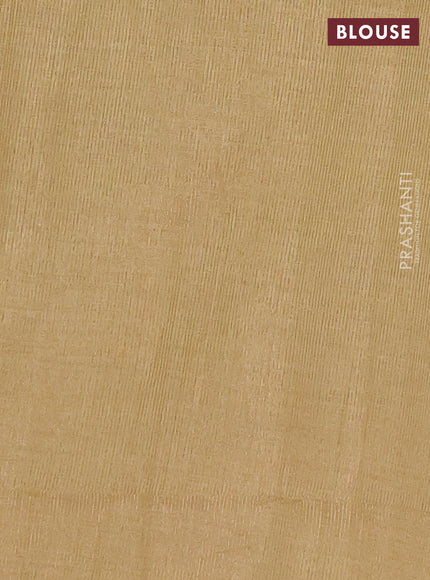 Semi raw silk saree sandal with annam zari woven buttas and rettapet zari woven border
