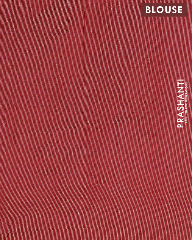 Semi raw silk saree maroon with annam zari woven buttas and rettapet zari woven border