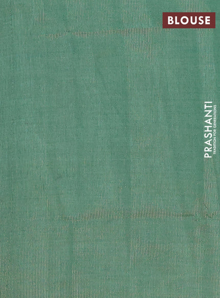 Semi raw silk saree pastel green with annam zari woven buttas and rettapet zari woven border