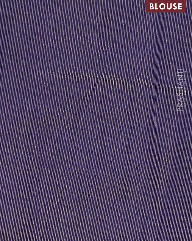 Semi raw silk saree blue with annam zari woven buttas and rettapet zari woven border