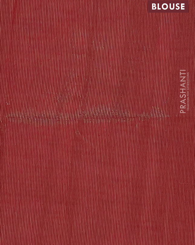 Semi raw silk saree maroon with zari woven buttas and zari checked butta border