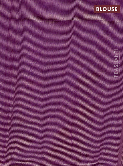 Semi raw silk saree purple with zari woven buttas and zari checked butta border