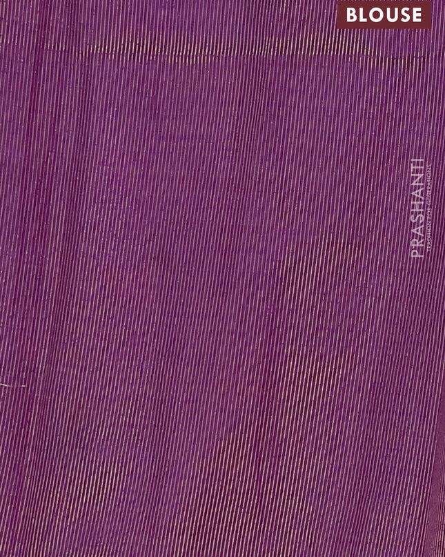 Semi raw silk saree purple with zari woven buttas and zari checked butta border