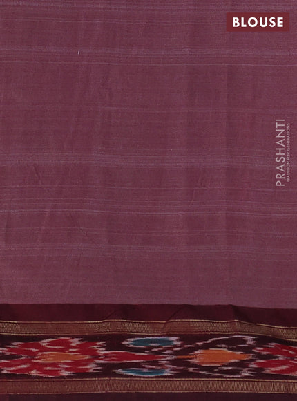 Pure tussar silk saree peach and maroon with allover Kalamkari prints and vidharbha border