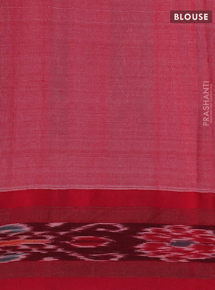 Pure tussar silk saree elephant grey and red with allover digital prints and vidharbha border