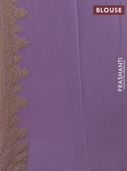 Pure Banarasi georgette saree purple and lavender with allover woven buttas and woven border