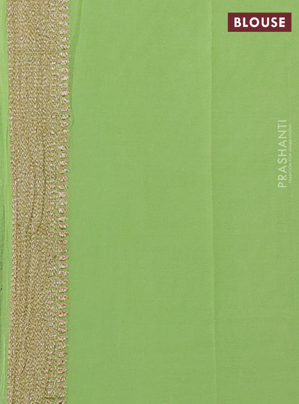 Pure Banarasi georgette saree green and pista green with allover woven buttas and woven border