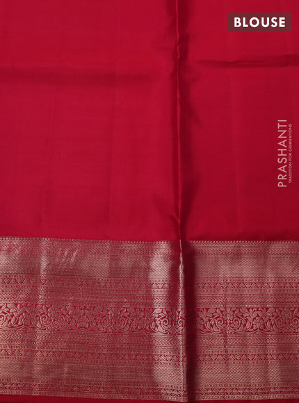 Pure kanchipuram silk saree dual shade of pink with allover zari checks & annam buttas and long zari woven border