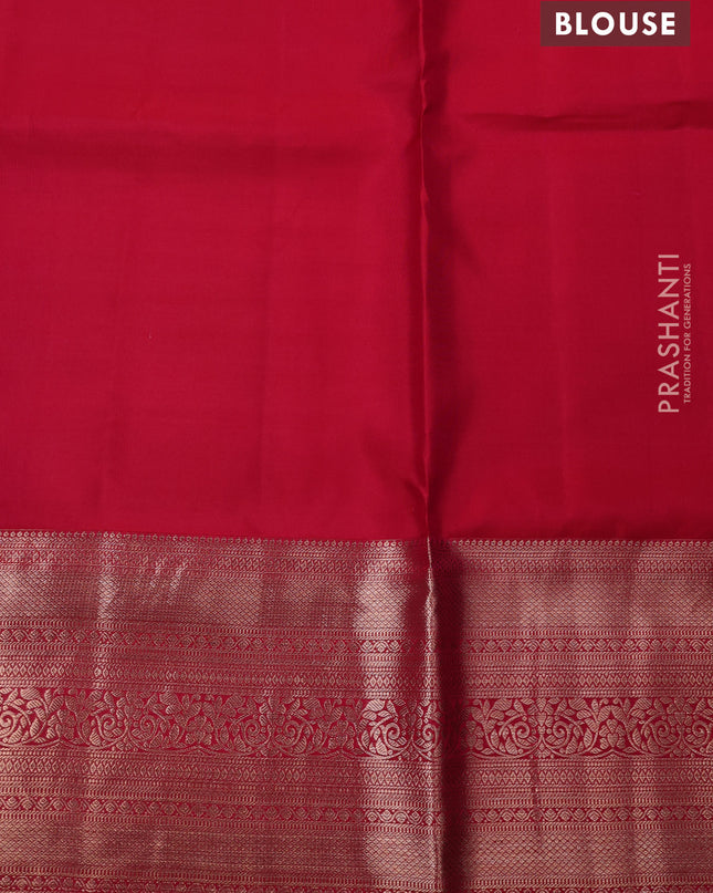 Pure kanchipuram silk saree dual shade of pink with allover zari checks & annam buttas and long zari woven border