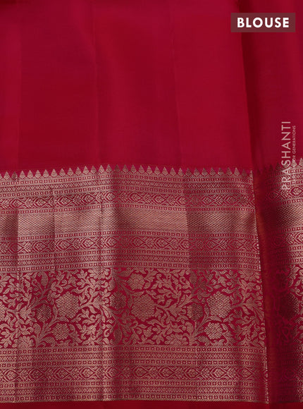 Pure kanchipuram silk saree dual shade of pink with allover zari checks & annam buttas and long zari woven border