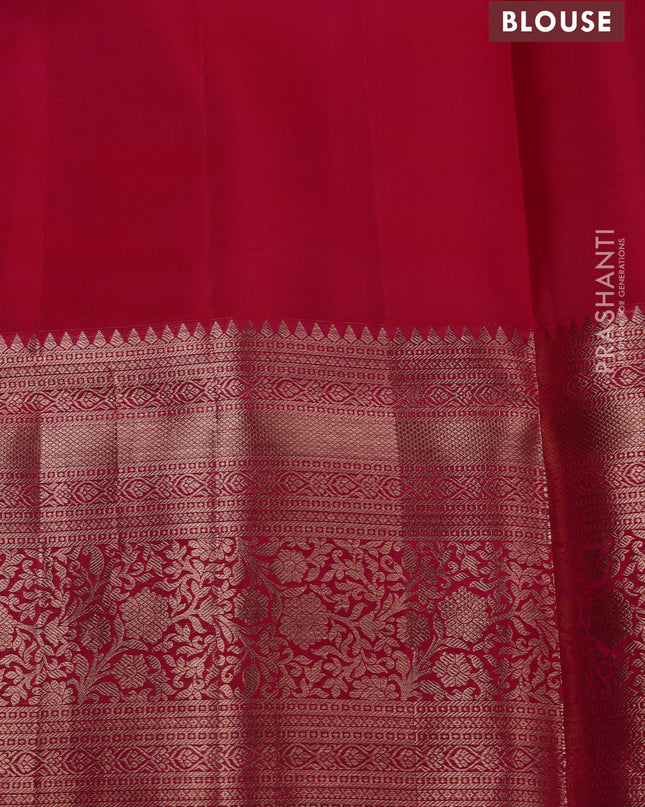 Pure kanchipuram silk saree dual shade of pink with allover zari checks & annam buttas and long zari woven border