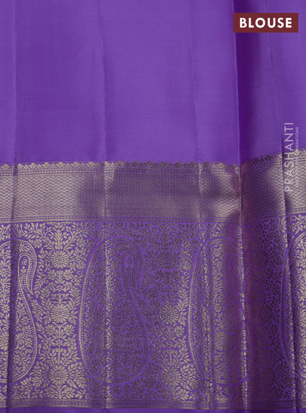 Pure kanchipuram silk saree lavender with allover zari woven brocade weaves and zari woven border