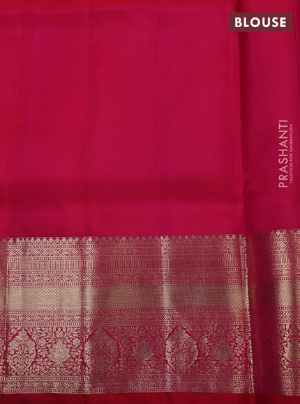 Pure kanchipuram silk saree dual shade of pink with allover zari woven brocade weaves and zari woven border