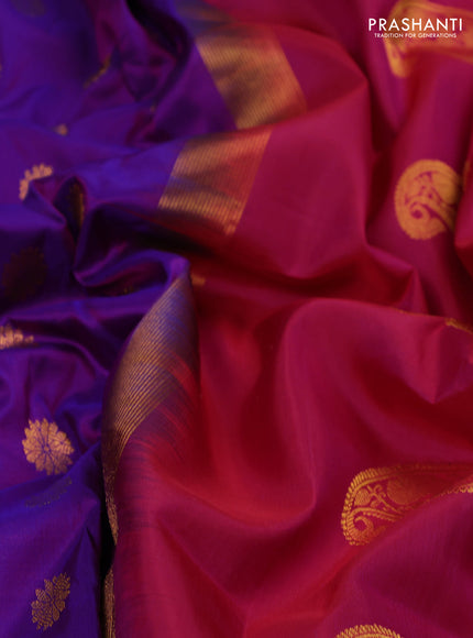 Pure paithani silk saree purple and pink with zari woven buttas and paithani weaving pallu