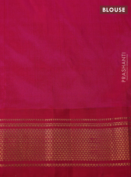 Pure paithani silk saree teal blue and pink with zari woven buttas and paithani weaving pallu