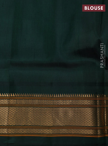 Pure paithani silk saree pink and bottle green with annam zari woven buttas and paithani weaving pallu