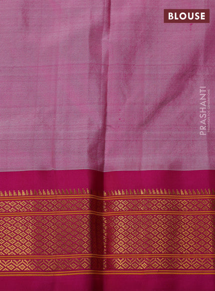 Pure paithani silk saree pastel pink and pink with allover zari woven brocade weaves and paithani weaving pallu