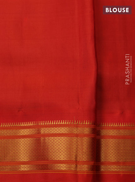 Pure paithani silk saree royal blue and orange with annam zari woven buttas and paithani weaving pallu