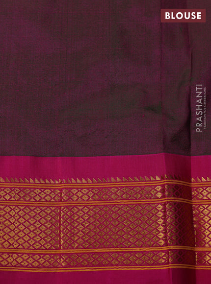 Pure paithani silk saree dual tone greenish pink and pink with zari woven buttas and paithani weaving pallu