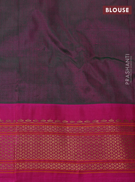 Pure paithani silk saree dual tone greenish pink and pink with annam zari woven buttas and paithani weaving pallu