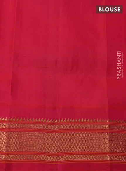 Pure paithani silk saree cream and pink with annam zari woven buttas and paithani weaving pallu