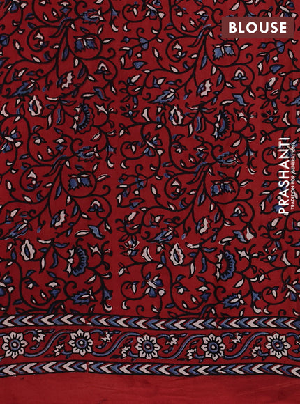 Modal silk Saree maroon with allover ajrakh prints and printed border