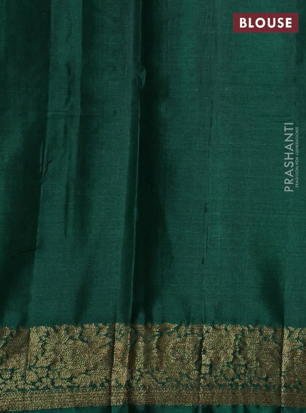 Banarasi tussar silk saree violet and green with thread & zari woven buttas and woven border