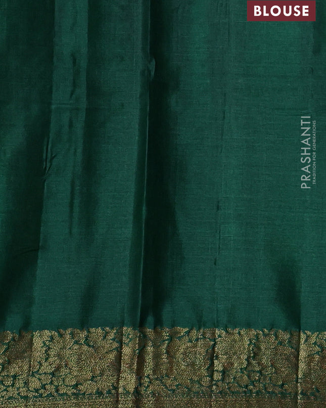 Banarasi tussar silk saree violet and green with thread & zari woven buttas and woven border