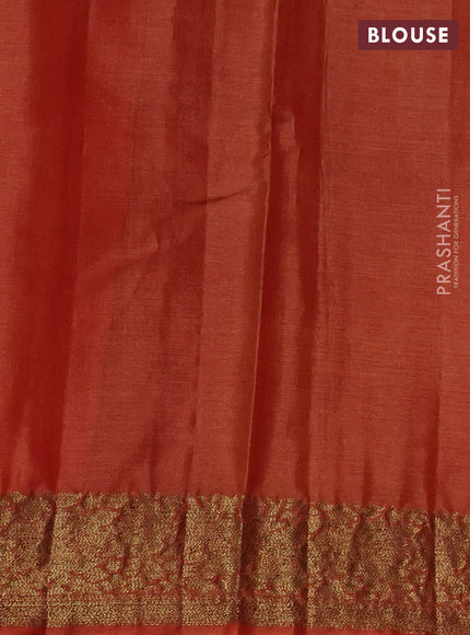 Banarasi tussar silk saree pink and orange with thread & zari woven buttas and woven border
