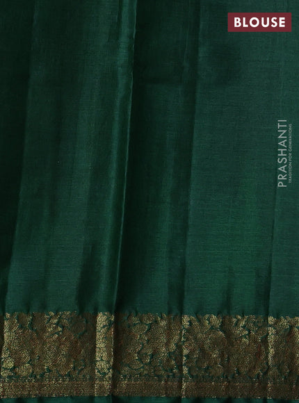 Banarasi tussar silk saree red and green with thread & zari woven buttas and woven border