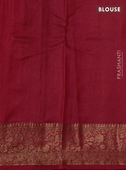 Banarasi tussar silk saree violet and maroon with thread & zari woven buttas and woven border