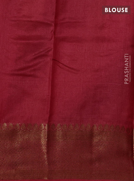 Banarasi tussar silk saree brown and red with allover thread & zari leheriya weaves and woven border