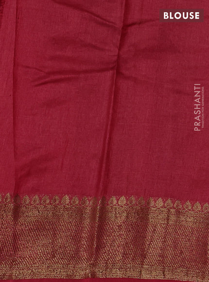 Banarasi tussar silk saree green and red with allover thread & zari leheriya weaves and woven border