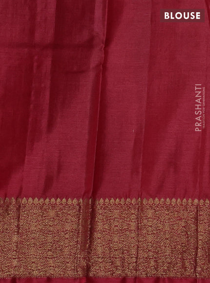 Banarasi tussar silk saree brown and maroon with thread & zari woven buttas and woven border