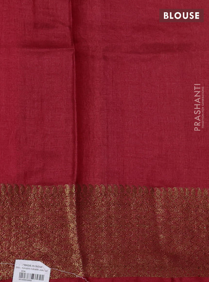 Banarasi tussar silk saree brown and red with allover thread & zari weaves and woven border