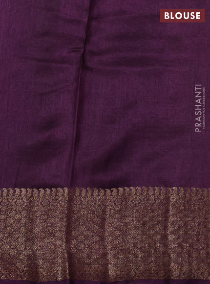 Banarasi tussar silk saree rustic orange and deep purple with allover thread & zari weaves and woven border