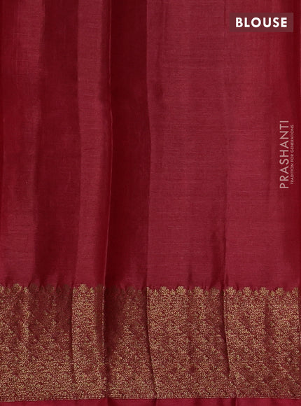 Banarasi tussar silk saree brown and maroon with thread & zari woven buttas and woven border