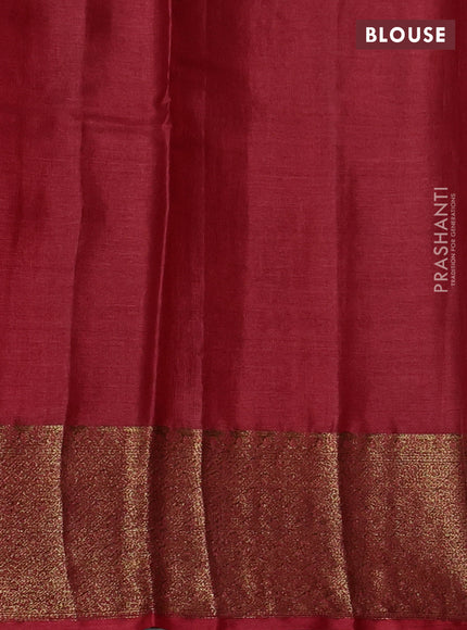 Banarasi tussar silk saree mustard yellow and maroon with thread & zari woven buttas and woven border