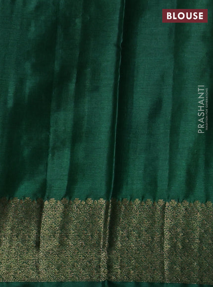 Banarasi tussar silk saree pink and green with thread & zari woven buttas and woven border