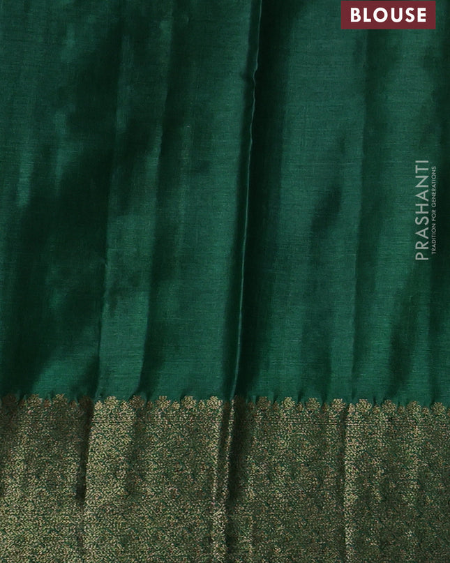 Banarasi tussar silk saree pink and green with thread & zari woven buttas and woven border