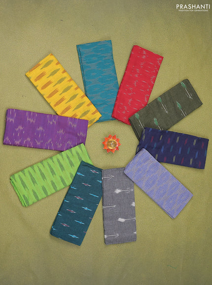 Ikat cotton blouse piece multi colour and Pack of 10