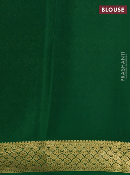 Pure mysore silk saree pink and green with allover zari woven buttas and zari woven border