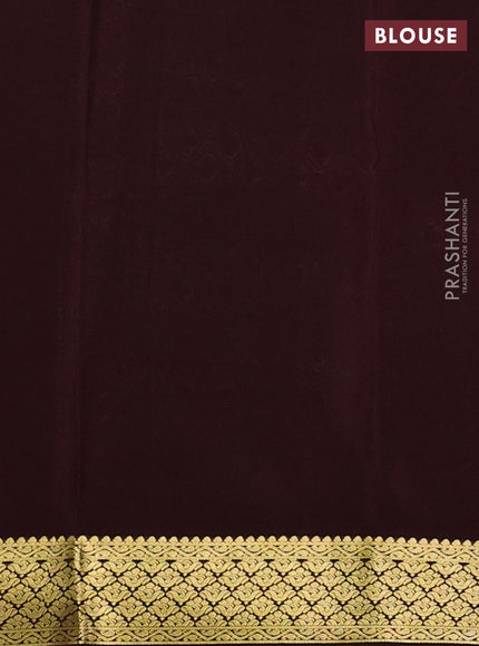 Pure mysore silk saree mustard yellow and coffee brown with allover zari woven buttas and zari woven border