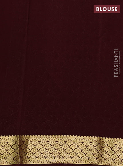 Pure mysore silk saree orange and coffee brown with allover zari woven buttas and zari woven border