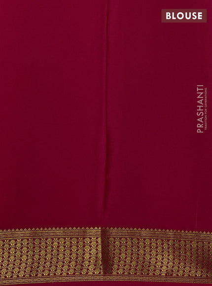 Pure mysore silk saree cs blue and pink with allover zari woven checked pattern and zari woven border