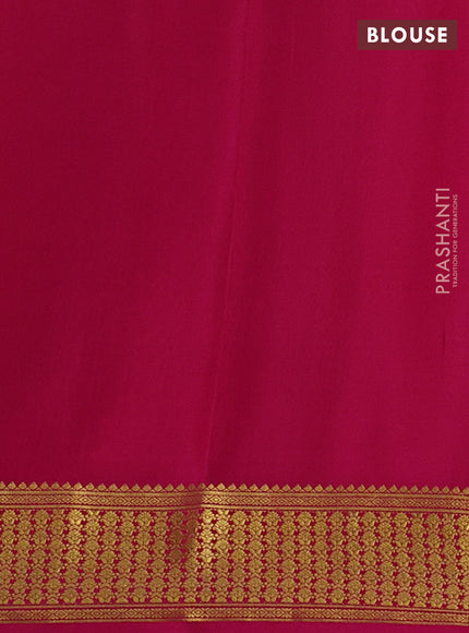 Pure mysore silk saree lime yellow and pink with allover zari woven checked pattern and zari woven border